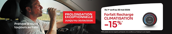 -15% sur les forfaits de recharge climatisation* !